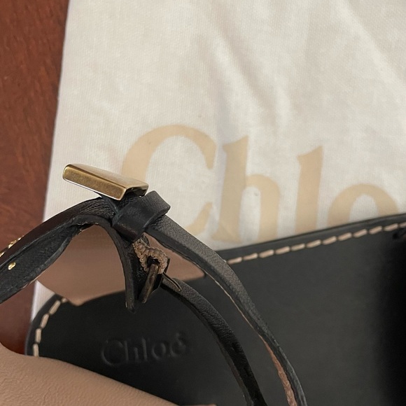 NEW CHLOE Suzanna Studded Leather Ankle Strap Sandals - - Picture 6 of 8